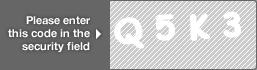 captcha code for visual authentication  letter Q number 5 letter K number 3