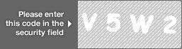 captcha code for visual authentication  letter V number 5 letter W number 2