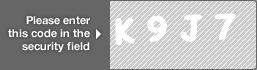 captcha code for visual authentication  letter K number 9 letter J number 7