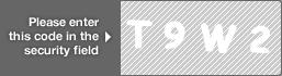 captcha code for visual authentication  letter T number 9 letter W number 2