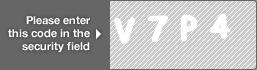 captcha code for visual authentication  letter V number 7 letter P number 4