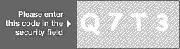 captcha code for visual authentication  letter Q number 7 letter T number 3