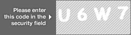 captcha code for visual authentication  letter U number 6 letter W number 7