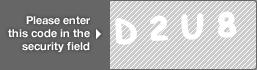 captcha code for visual authentication  letter D number 2 letter U number 8